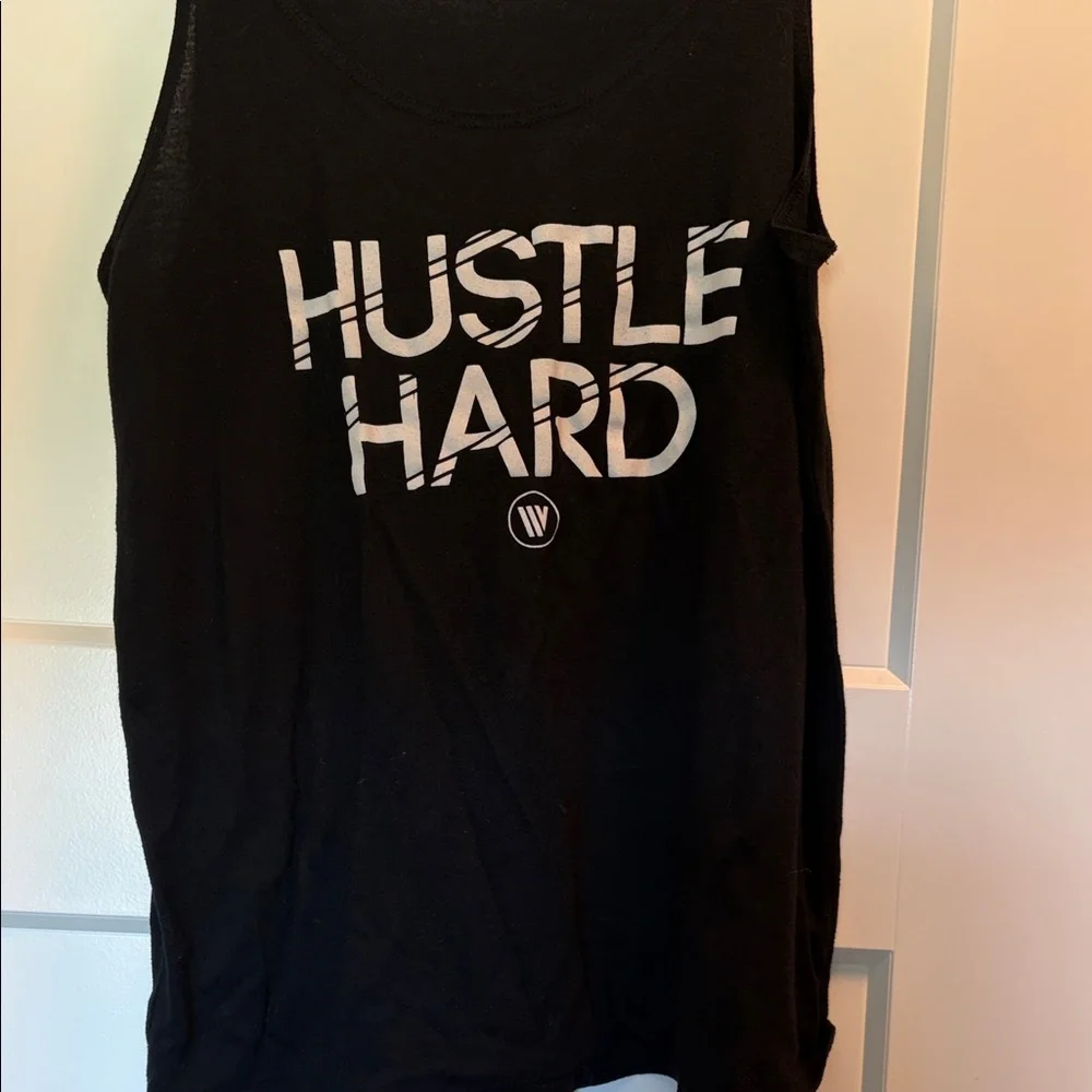 Black 'Hustle Hard' Graphic Tank Top - Picture 2 of 2